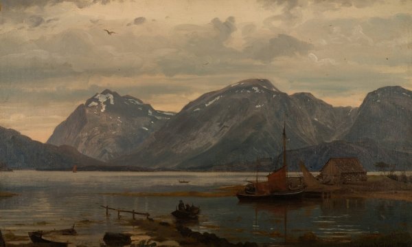 Fra Englafjellene, Hardanger  by Amaldus Nielsen - Hand-Painted Oil Painting Reproduction