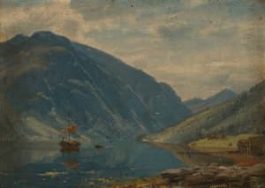 Fra Fjaerland by Amaldus Nielsen Oil Painting