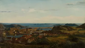 Fra Gjertsbjerg, Mandal by Amaldus Nielsen Oil Painting