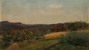 Fra Gjervoldstad, Mandal by Amaldus Nielsen Oil Painting