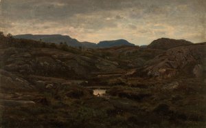 Fra heiene ved Aafjord by Amaldus Nielsen Oil Painting