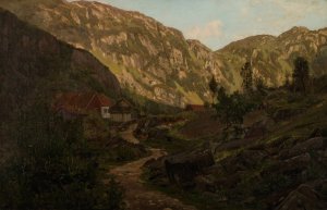 Fra heiene ved Reke by Amaldus Nielsen Oil Painting