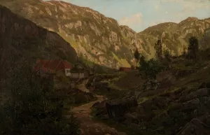 Fra heiene ved Reke by Amaldus Nielsen Oil Painting