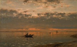 Fra Kristianiafjorden by Amaldus Nielsen Oil Painting