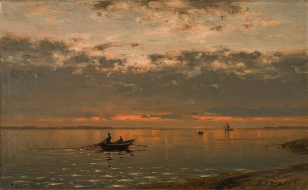 Fra Kristianiafjorden  by Amaldus Nielsen - Hand-Painted Oil Painting Reproduction