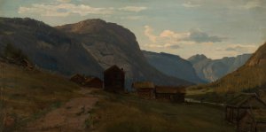 Fra Langgeir, Setesdal by Amaldus Nielsen Oil Painting