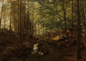 Fra Linadalen, Mandal by Amaldus Nielsen Oil Painting