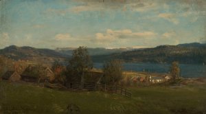 Fra Lonningen by Amaldus Nielsen Oil Painting