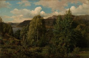 Fra Skogsfjord, Mandal by Amaldus Nielsen Oil Painting