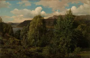 Fra Skogsfjord, Mandal by Amaldus Nielsen Oil Painting