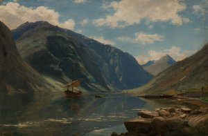Fra Sognefjord Oil painting by Amaldus Nielsen