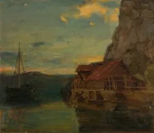 Fra Solsvik, Bergen by Amaldus Nielsen Oil Painting