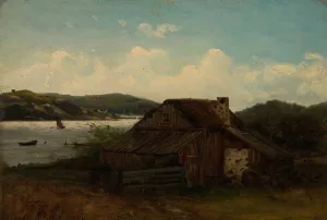 Fra Sponga, Mandal Oil painting by Amaldus Nielsen