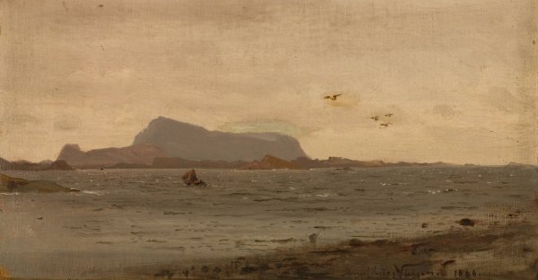 Main Product Photo of Fra Stavenes i Sondfjord  Painting by Amaldus Nielsen