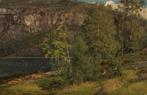 Fra Teroen, Hardanger by Amaldus Nielsen Oil Painting