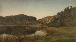 Fra Tjerndalen ved Risor by Amaldus Nielsen Oil Painting