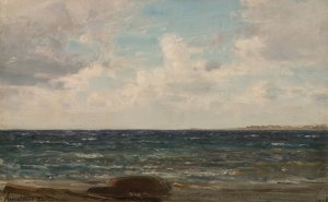 Frisk sjo, Jaeren by Amaldus Nielsen Oil Painting