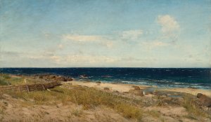 Friskt vaer. Naerland, Jaeren Oil painting by Amaldus Nielsen