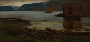 Gjermundshavn, Hardanger Oil painting by Amaldus Nielsen
