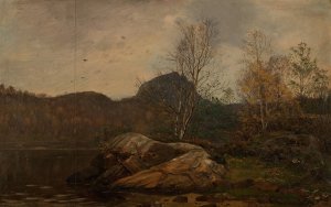 Host. skogsfjord, Mandal Oil painting by Amaldus Nielsen