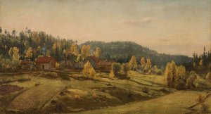 Host ved Porsgrund by Amaldus Nielsen Oil Painting