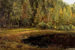 Host ved Risor by Amaldus Nielsen Oil Painting