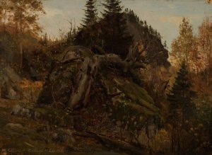 Hoststudie. Bjelland, Mandal by Amaldus Nielsen Oil Painting