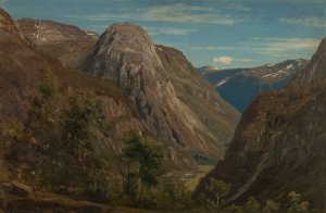 Jordalsnuten, Stalheim by Amaldus Nielsen Oil Painting
