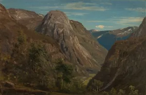 Jordalsnuten, Stalheim by Amaldus Nielsen Oil Painting