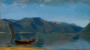 Laksetrapp, Rosendal Oil painting by Amaldus Nielsen