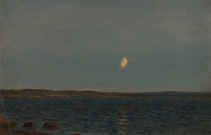 Maneskinn, Hvaler by Amaldus Nielsen Oil Painting