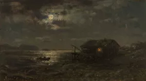 Maneskinn, Kinn by Amaldus Nielsen Oil Painting