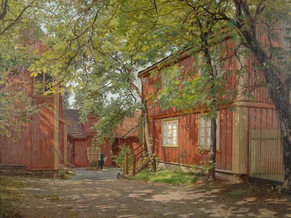 Morgen, Majorstuveien 8  by Amaldus Nielsen - Hand-Painted Oil Painting Reproduction