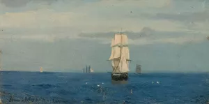 Morgenstemning, Atlanterhavet by Amaldus Nielsen Oil Painting
