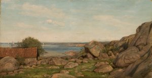 Morgenstemning, Hvaler Oil painting by Amaldus Nielsen