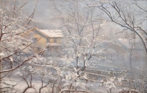 Morgenstemning ved Majorstuveien 8 by Amaldus Nielsen Oil Painting