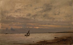 Mot aften by Amaldus Nielsen Oil Painting