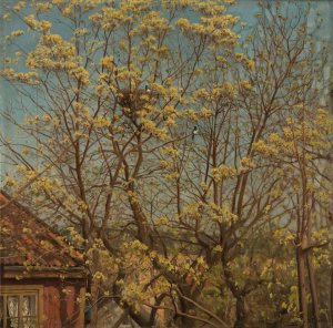 Naboer. Motiv fra ateliervinduet, Majorstuveien 8 by Amaldus Nielsen Oil Painting