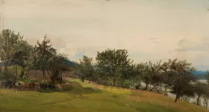 Nosthaug, Kvinnherred by Amaldus Nielsen Oil Painting