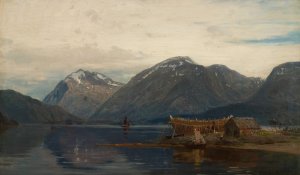 Olve, Hardanger Oil painting by Amaldus Nielsen