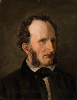 Portrett av kunstnerens bror Harald by Amaldus Nielsen Oil Painting