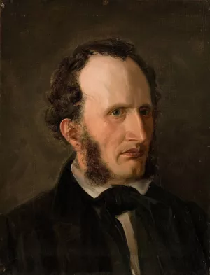 Portrett av kunstnerens bror Harald by Amaldus Nielsen Oil Painting