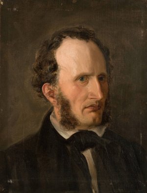 Portrett av kunstnerens bror Harald by Amaldus Nielsen Oil Painting