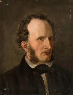 Portrett av kunstnerens bror Harald by Amaldus Nielsen Oil Painting
