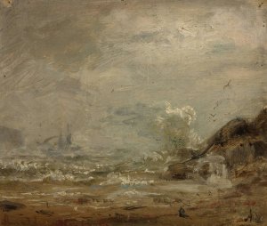 Regntykke med brenninger by Amaldus Nielsen Oil Painting