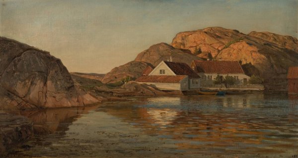 Renneholmen, Ny-Hellesund  by Amaldus Nielsen - Hand-Painted Oil Painting Reproduction