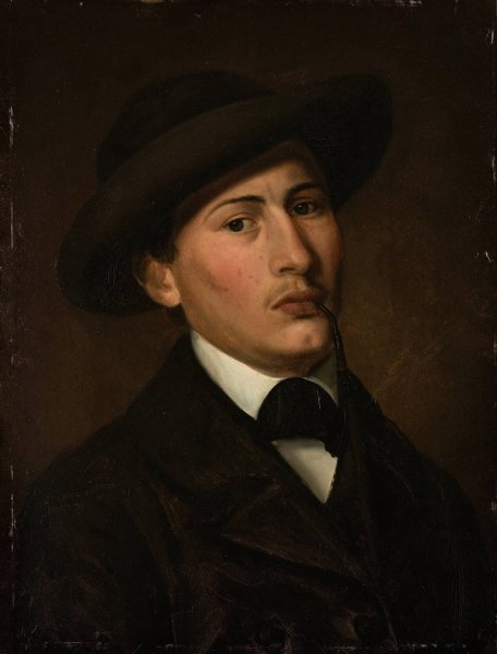 Selvportrett  by Amaldus Nielsen - Hand-Painted Oil Painting Reproduction