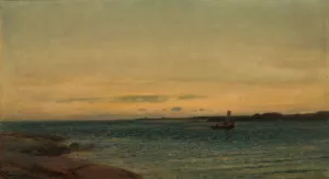 Siste arbeid by Amaldus Nielsen Oil Painting