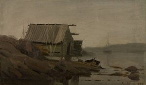 Sjobod, Lindesnes by Amaldus Nielsen Oil Painting