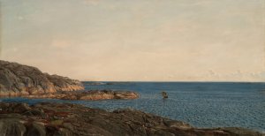 Skjaergard, Gamle Hellesund by Amaldus Nielsen Oil Painting